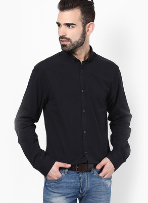 

Jack & Jones Men' Solid Casual Black Shirt