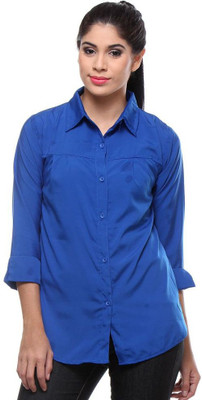 

TeeMoods Women' Solid Casual Blue Shirt