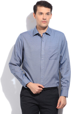 

John Players Men's Solid Casual Blue Shirt, 1a4