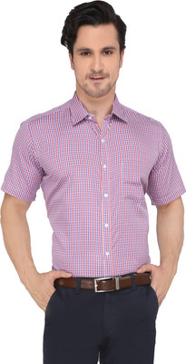 

Devaa Men's Checkered Casual Multicolor Shirt, Blue;orange