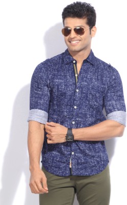 

The Indian Garage Co. Men's Solid Casual Blue Shirt