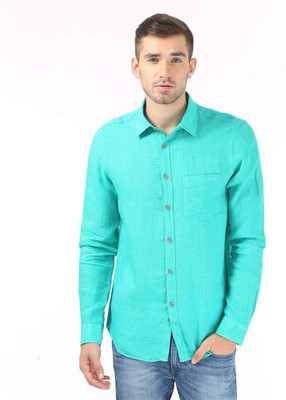 

London Fog Men's Solid Casual Light Blue Shirt, Aqua