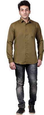 

SN'C Men's Checkered Casual Brown Shirt, Light brown