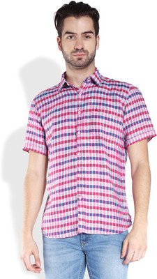 

Parx Men's Striped Casual Green Shirt