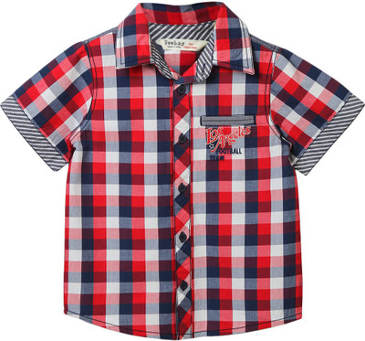 Beebay Boys Checkered Casual Red Shirt
