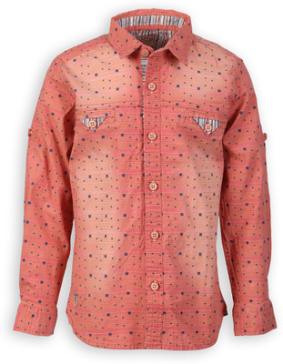 

Lilliput Boy's Printed Casual Multicolor Shirt, Peach
