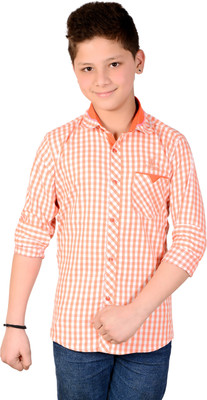 

Aedi Boys Checkered Casual Red Shirt