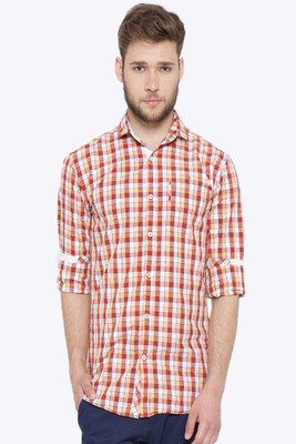 

Fifty Two Men's Checkered Casual Yellow, Maroon Shirt