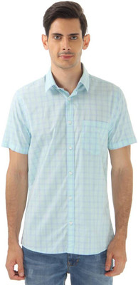 

London Fog Men's Checkered Casual Blue Shirt, Blue multi