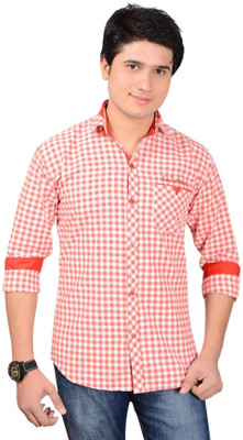 

Aedi Men's Checkered Casual Red, White Shirt
