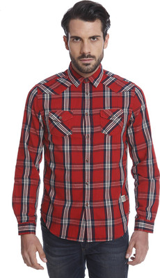 

Jack & Jones Men's Checkered Casual Red Shirt, Tabasco