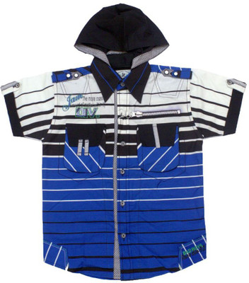 

BAD BOY Boys Striped Casual Blue Shirt