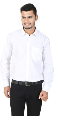 Crazy4White Men Solid Formal White Shirt Crazy4White Men Solid Formal White Shirt