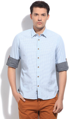 

United Colors of Benetton. Men's Printed Casual Light Blue Shirt, 901