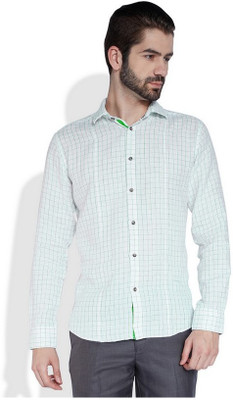 

Park Avenue Men's Checkered Casual Blue Shirt