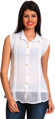 

Ahhaaaa Women's Embroidered Casual Blue Shirt