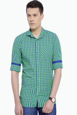 

Fifty Two Men's Checkered Casual Green Shirt