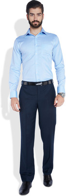 

Park Avenue Men's Checkered Formal Blue Shirt