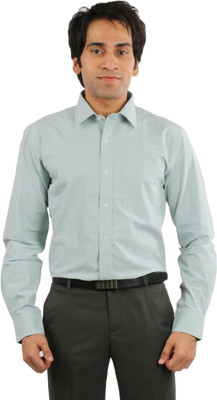 

Desar Rana Men's Checkered Formal Light Green Shirt, Blue;light green