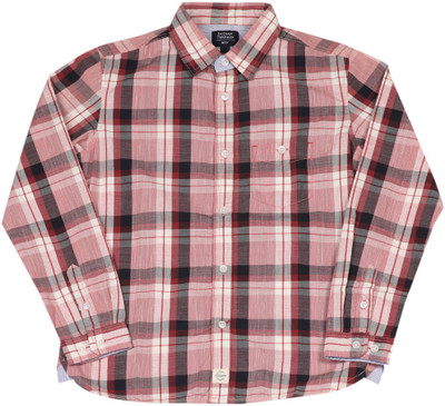 

Indian Terrain Boys Checkered Casual White, Black, Red Shirt