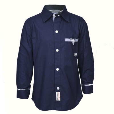 

Beanie Bugs Boys Solid Casual Blue Shirt, Navy blue