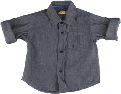 

Gini & Jony Baby Boys Solid Casual Blue Shirt, 1229