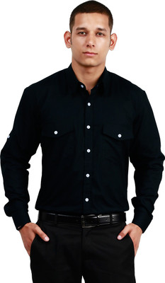 

Trendster Men's Solid Casual Normal Collar Shirt, Black