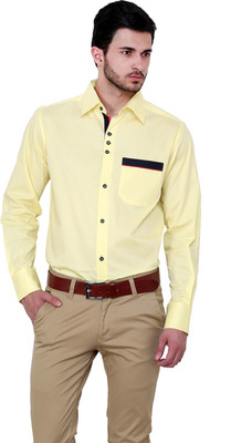 

Dazzio Men's Solid Casual Yellow, Blue, Red Shirt