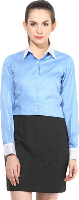 

Dazzio Women's Solid Formal Light Blue, Grey, White Shirt, Sky blue