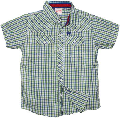 

FS Mini Klub Boys Printed Casual Green Shirt, Green plaid