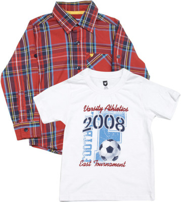 

612 League Boys Checkered Casual Multicolor Shirt, Rust