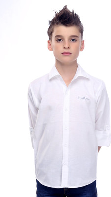

MashUp Boys Solid Casual White Shirt