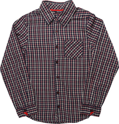 

Nauti Nati Boys Checkered Casual Dark Blue Shirt, Navy blue