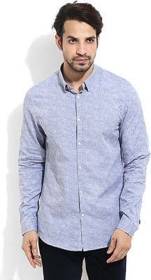 

Blackberrys Men's Houndstooth Casual Blue Shirt