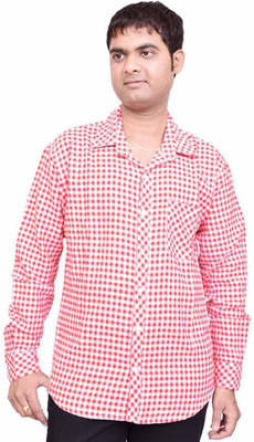 BRITISH TERMINAL Men Checkered Casual Red Shirt