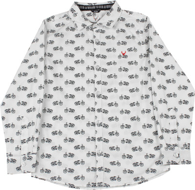 

Allen Solly Junior Boys Printed Casual Black Shirt, Cream