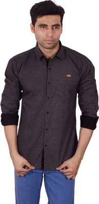 

Studio Nexx Men's Printed Casual Spread Collar Shirt, Brown