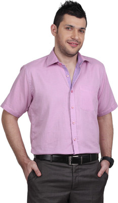 

Zeal Men's Solid Formal Spread Collar Shirt, Pink