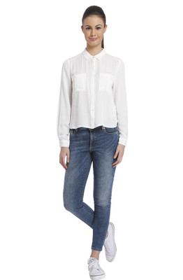 

Only Women' Solid Casual White Shirt