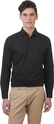 

You Forever Men's Solid Formal Black Shirt