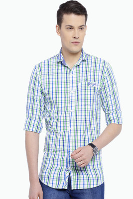 

Fifty Two Men's Checkered Casual Blue, Green Shirt, Blu.grn checks.