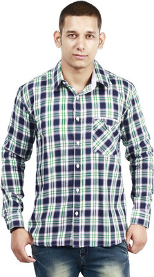 

Trendster Men's Checkered Casual Green Shirt