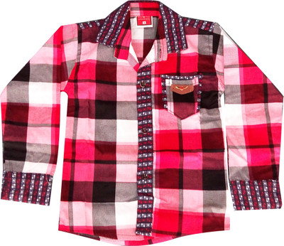

Fashionitz Boy's Checkered Casual Red Shirt