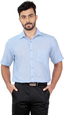 

Zeal Men's Solid Formal Spread Collar Shirt, Light blue