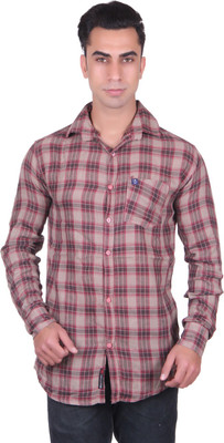

Cotblend Men's Checkered Casual Brown Shirt