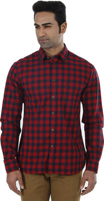 

Indian Terrain Men's Checkered Casual Maroon Shirt