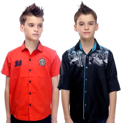 

MashUp Boy's Printed Lounge Wear Multicolor Shirt(Pack of 2