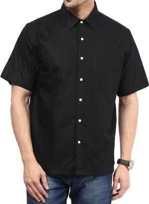 

Vivid India Men's Solid Casual Black Shirt