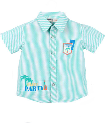 

Beebay Boys Striped Casual Light Green Shirt
