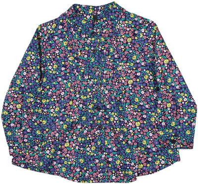 

United Colors of Benetton. Girls Floral Print Casual Blue Shirt, K32